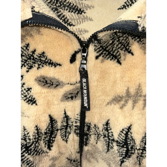 Black Mountain Outdoor Fleece Jacket Fern Tree Print Full Zip Women's XL - Picture 6 of 9